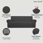 Dark Gray Stretch Sofa Slipcover with Elastic Bottom