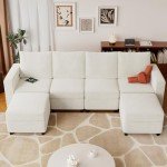 VINGLI 108" U-Shaped Modular Sofa with USB Charger