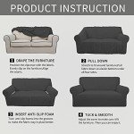 Dark Gray Stretch Sofa Slipcover with Elastic Bottom