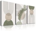 Sage Green Boho Wall Art Set of Three