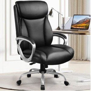 Ergonomic PU Leather Office Chair with Wheels