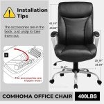 Ergonomic PU Leather Office Chair with Wheels