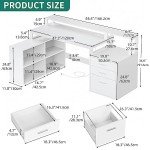YITAHOME 65" L-Shaped Desk with Drawers & Lights