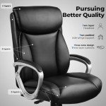 Ergonomic PU Leather Office Chair with Wheels