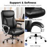 Ergonomic PU Leather Office Chair with Wheels