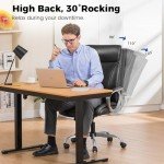 Ergonomic PU Leather Office Chair with Wheels