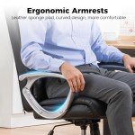 Ergonomic PU Leather Office Chair with Wheels