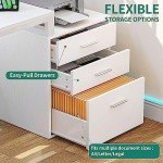 YITAHOME 65" L-Shaped Desk with Drawers & Lights