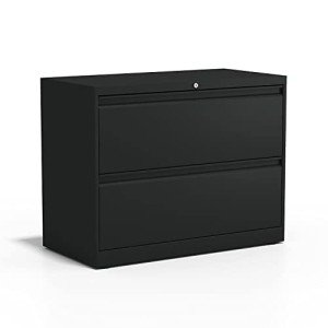 Commercial 36-Inch Black 2-Drawer File Cabinet