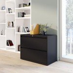 Commercial 36-Inch Black 2-Drawer File Cabinet