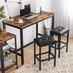 Black Backless Bar Stool Set of 2