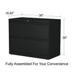 Commercial 36-Inch Black 2-Drawer File Cabinet