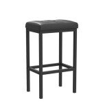 Black Backless Bar Stool Set of 2