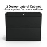 Commercial 36-Inch Black 2-Drawer File Cabinet