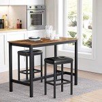 Black Backless Bar Stool Set of 2