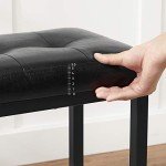 Black Backless Bar Stool Set of 2