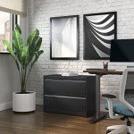 Commercial 36-Inch Black 2-Drawer File Cabinet