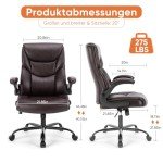 Ergonomic Gaming Chair with Adjustable Height, Brown