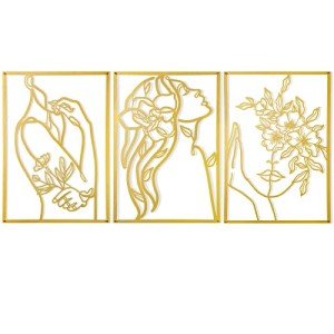 Gold Minimalist 3-Piece Wall Art Set