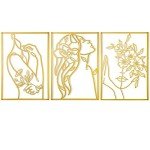 Gold Minimalist 3-Piece Wall Art Set