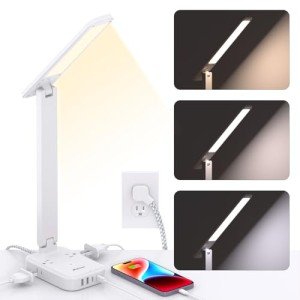 Multi-Function Desk Lamp with USB Ports & Outlets
