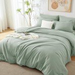 CozyLux 7-Piece Sage Green Queen Bedding Set
