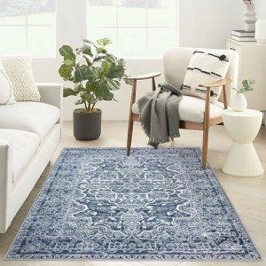 KUTA Vintage Floral Non-Slip Area Rug, 3x5