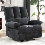 Oversized Fabric Recliner Chair with Massage Pillow