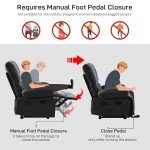 Oversized Fabric Recliner Chair with Massage Pillow