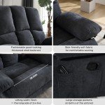 Oversized Fabric Recliner Chair with Massage Pillow