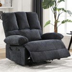 Oversized Fabric Recliner Chair with Massage Pillow