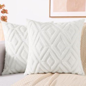 Soft Cream Throw Pillow Covers - Set of 2