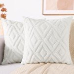 Soft Cream Throw Pillow Covers - Set of 2