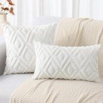 Soft Cream Throw Pillow Covers - Set of 2