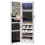 LED Mirror Jewelry Cabinet with Lockable Storage