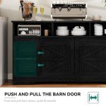 YITAHOME Farmhouse Buffet Cabinet with Storage - Black