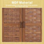 Walnut Armoire Wardrobe with Woven Doors and Drawers
