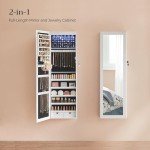 LED Mirror Jewelry Cabinet with Lockable Storage