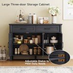 48" Farmhouse Buffet Cabinet with Storage & Drawers