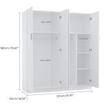 Large 4-Door Wardrobe Closet with Shelves