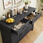 48" Farmhouse Buffet Cabinet with Storage & Drawers