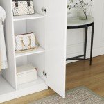 Large 4-Door Wardrobe Closet with Shelves