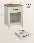 Farmhouse Nightstands with Charging Station - Set of 2