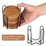 Wooden Coaster Set with Holder for Drinks