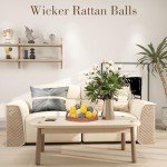 24PCS Yellow Decorative Rattan Balls for Centerpiece