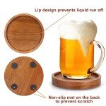 Wooden Coaster Set with Holder for Drinks