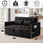 3-in-1 Velvet Sleeper Sofa Bed with Storage