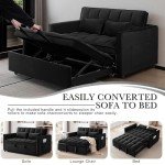 3-in-1 Velvet Sleeper Sofa Bed with Storage