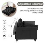 3-in-1 Velvet Sleeper Sofa Bed with Storage
