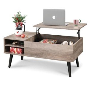 Mid-Century Modern Lift Top Coffee Table with Storage